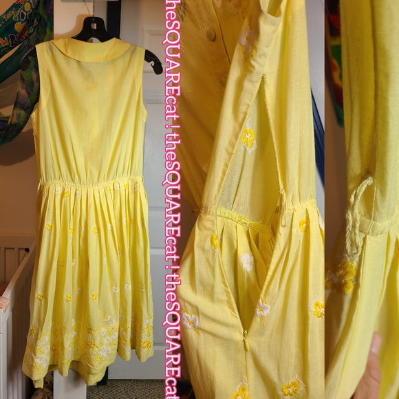 90s π» Betsey Johnson Embroidered daisies Sundress - Picture 4 of 11